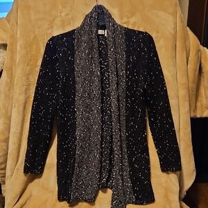 Liz Claiborne Black and Silver Cardigan